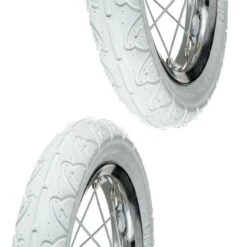 2x Pneu Blanc 12 1/2 X 1.75 X 2 1/4" (47-203) Lisse ORTEM WILLY Vélo Enfant Draisienne Poussette