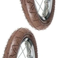2x Pneu Marron 12 1/2 X 1.75 X 2 1/4" (47-203) Lisse ORTEM WILLY Vélo Enfant Draisienne Poussette