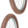 2x Pneu Marron 18 X 2.00" (50-355) Slick ORTEM Vélo Enfant Junior Mixte Route Chemin