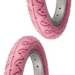 2x Pneu Rose 12 1/2 X 1.75 X 2 1/4" (47-203) Lisse ORTEM WILLY Vélo Enfant Draisienne Poussette