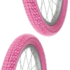 2x Pneu Rose 18 X 2.00" (50-355) Slick ORTEM Vélo Enfant Junior Mixte Route Chemin