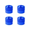 4x CAPUCHON DE VALVE SCHRADER ALUMINIUM BLEU ANTI-POUSSIERE ROUE JANTE -Pieces Velo Expert Magasin 4x capuchon de valve schrader aluminium bleu anti poussiere roue jante
